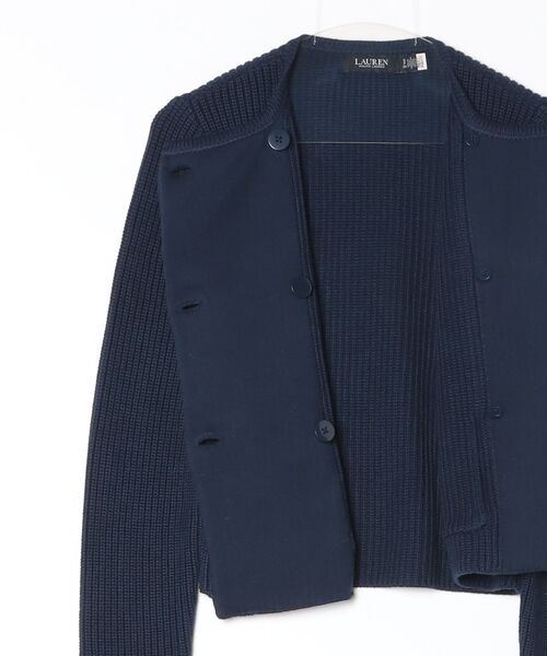 LAUREN RALPH LAUREN（ローレン ラルフ ローレン）の「ダブルブレステッド コットン セーター ジャケット（その他アウター・レディース・ネイビー系1・M/S/XS/XXS）」の2枚目の写真