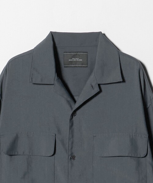 green label relaxing(グリーンレーベルリラクシング)の「ナイロン ツイル オープンカラー シャツ ブルゾン -撥水-(ナイロンジャケット・メンズ・ライトグレー/ダークグリーン/ブラック・XL/L/S/M)」の14枚目の写真