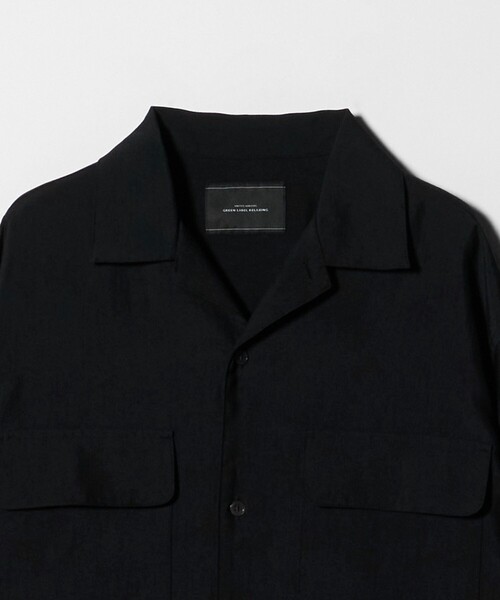 green label relaxing(グリーンレーベルリラクシング)の「ナイロン ツイル オープンカラー シャツ ブルゾン -撥水-(ナイロンジャケット・メンズ・ライトグレー/ダークグリーン/ブラック・XL/L/S/M)」の22枚目の写真