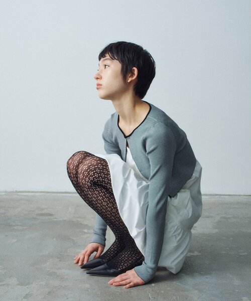 CODE A（コードエー）の「【Re】stretch hook cardigan（カーディガン/ボレロ・レディース・ブラック/ホワイト/ブラック系2・00）」の8枚目の写真