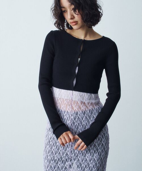 CODE A（コードエー）の「【Re】stretch hook cardigan（カーディガン/ボレロ・レディース・ブラック/ホワイト/ブラック系2・00）」の10枚目の写真