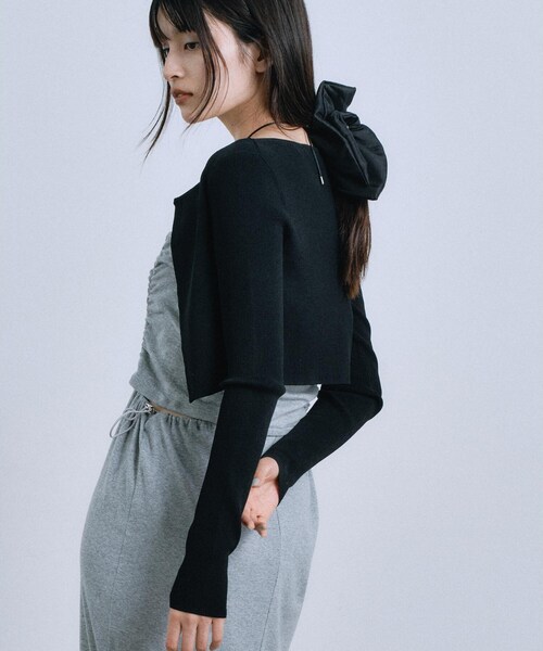 CODE A（コードエー）の「【Re】stretch hook cardigan（カーディガン/ボレロ・レディース・ブラック/ホワイト/ブラック系2・00）」の12枚目の写真