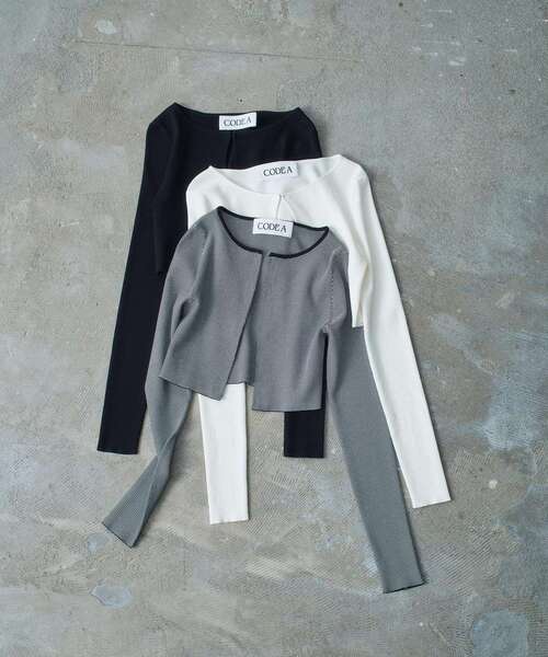 CODE A（コードエー）の「【Re】stretch hook cardigan（カーディガン/ボレロ・レディース・ブラック/ホワイト/ブラック系2・00）」の17枚目の写真