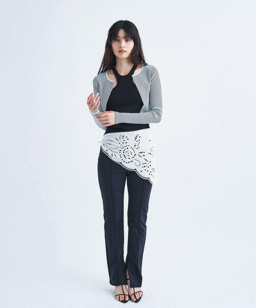 CODE A（コードエー）の「【Re】stretch hook cardigan（カーディガン/ボレロ・レディース・ブラック/ホワイト/ブラック系2/ホワイト系3・00）」の7枚目の写真