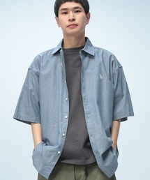 U.S. POLO ASSN. (ユーエスポロアッスン) オーバーサイズ 半袖 シャツ ワンポイント ロゴ 刺繍 綿100% 無地 カジュアルシャツ