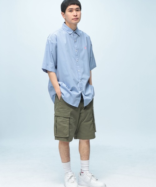 U.S. POLO ASSN.（ユーエスポロアッスン）の「U.S. POLO ASSN. (ユーエスポロアッスン) オーバーサイズ 半袖 シャツ ワンポイント ロゴ 刺繍 綿100% 無地 カジュアルシャツ（シャツ/ブラウス・メンズ・ネイビー/ブラック/ホワイト/サックスブルー・LL/L/M）」の8枚目の写真