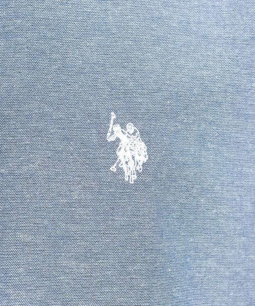 U.S. POLO ASSN.（ユーエスポロアッスン）の「U.S. POLO ASSN. (ユーエスポロアッスン) オーバーサイズ 半袖 シャツ ワンポイント ロゴ 刺繍 綿100% 無地 カジュアルシャツ（シャツ/ブラウス・メンズ・ネイビー/ブラック/ホワイト/サックスブルー・LL/L/M）」の11枚目の写真