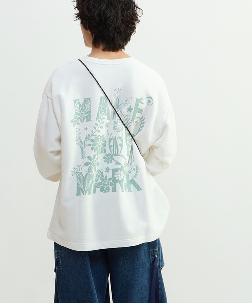 CONVERSE TOKYO(コンバーストウキョウ)の「PIGMENT DYED BACK PRINT SWEAT(スウェット・レディース・サックスブルー/ブラック/ホワイト・MEDIUM)」の1枚目の写真