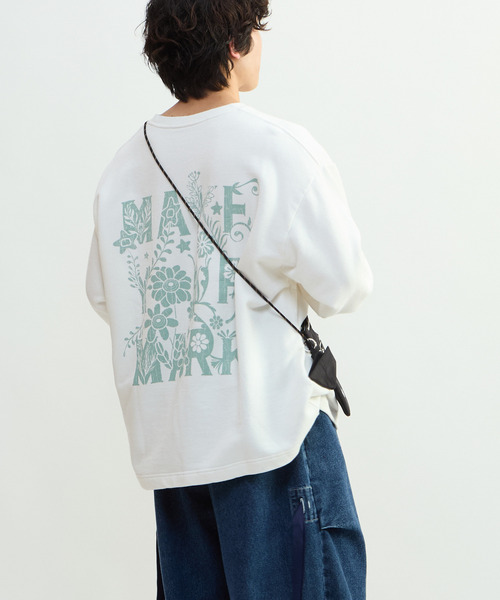 CONVERSE TOKYO（コンバーストウキョウ）の「PIGMENT DYED BACK PRINT SWEAT（スウェット・レディース・サックスブルー/ブラック/ホワイト・MEDIUM/SMALL）」の4枚目の写真