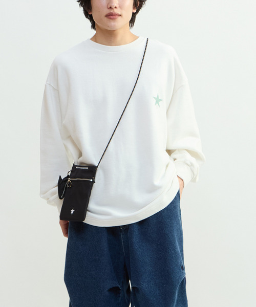 CONVERSE TOKYO（コンバーストウキョウ）の「PIGMENT DYED BACK PRINT SWEAT（スウェット・レディース・サックスブルー/ブラック/ホワイト・MEDIUM/SMALL）」の7枚目の写真