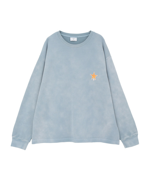 CONVERSE TOKYO（コンバーストウキョウ）の「PIGMENT DYED BACK PRINT SWEAT（スウェット・レディース・サックスブルー/ブラック/ホワイト・MEDIUM/SMALL）」の16枚目の写真