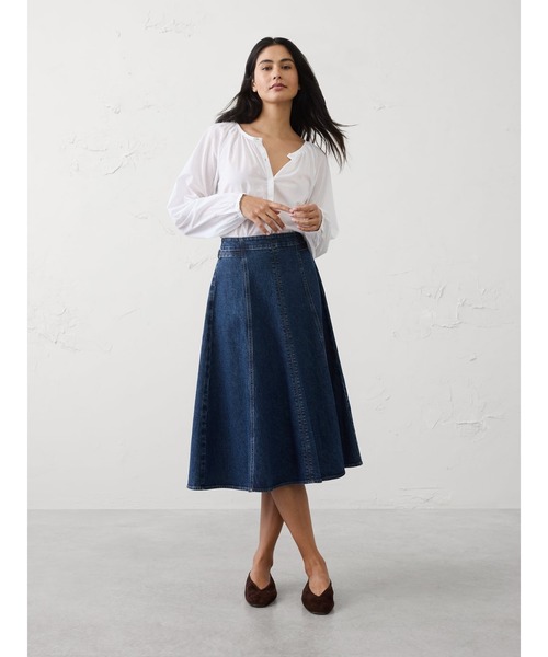 セール】BANANA REPUBLIC FACTORY STORE デニム フレア ミディスカート