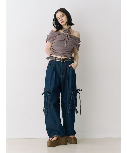 セール】パターンオフショルトップス（Tシャツ/カットソー）｜jouetie