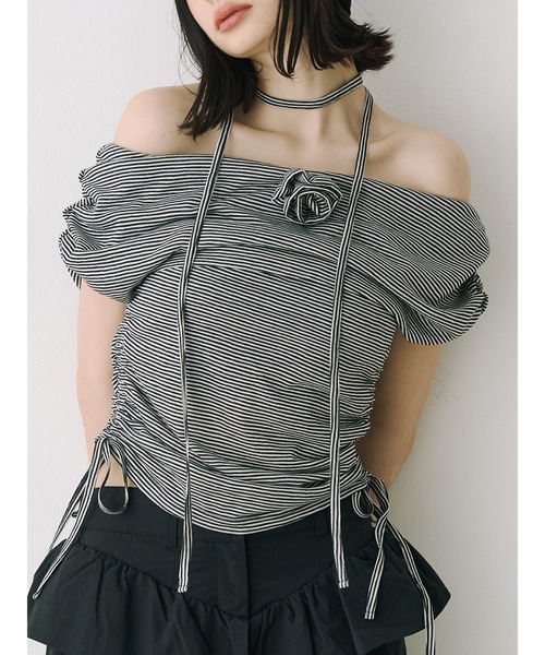 セール】パターンオフショルトップス（Tシャツ/カットソー）｜jouetie