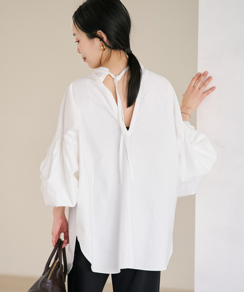 plage(プラージュ)の「《一部店舗・WEB限定追加》オックスボリュームブラウス(シャツ/ブラウス・レディース・ホワイト/スカイブルー/ブラック・FREE)」の2枚目の写真
