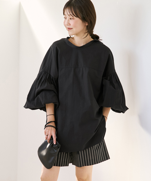 plage(プラージュ)の「《一部店舗・WEB限定追加》オックスボリュームブラウス(シャツ/ブラウス・レディース・ホワイト/スカイブルー/ブラック・FREE)」の1枚目の写真