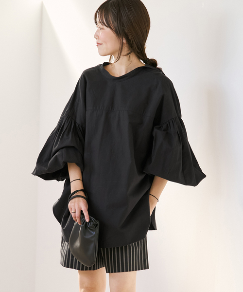 plage(プラージュ)の「《一部店舗・WEB限定追加》オックスボリュームブラウス(シャツ/ブラウス・レディース・ホワイト/スカイブルー/ブラック・FREE)」の6枚目の写真