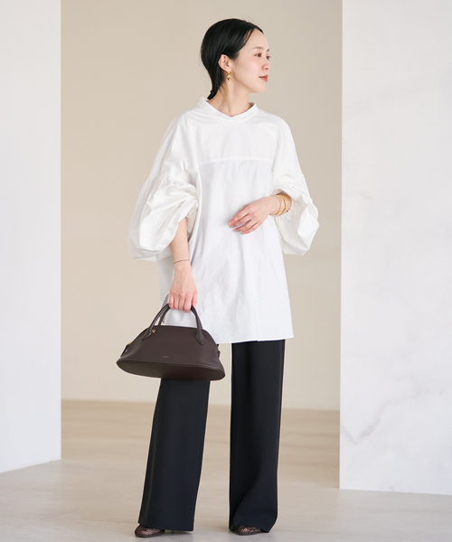 plage(プラージュ)の「《一部店舗・WEB限定追加》オックスボリュームブラウス(シャツ/ブラウス・レディース・ホワイト/スカイブルー/ブラック・FREE)」の9枚目の写真