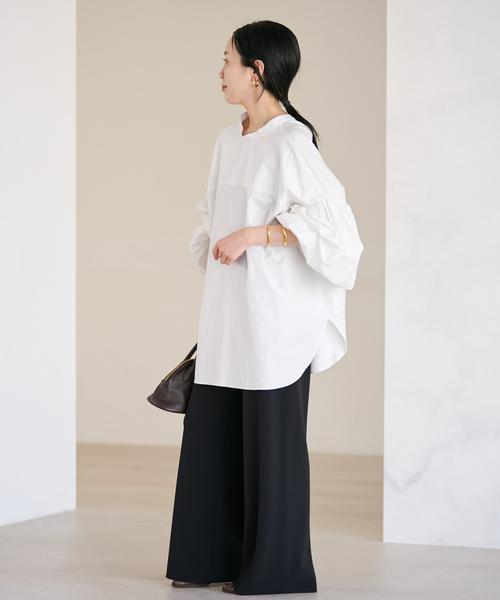 plage(プラージュ)の「《一部店舗・WEB限定追加》オックスボリュームブラウス(シャツ/ブラウス・レディース・ホワイト/スカイブルー/ブラック・FREE)」の10枚目の写真