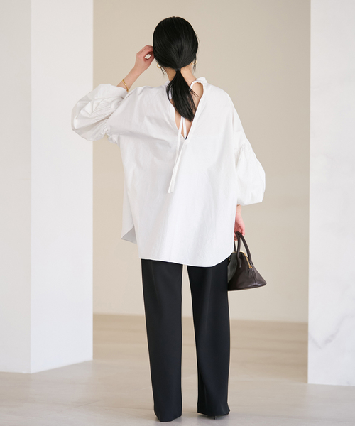 plage(プラージュ)の「《一部店舗・WEB限定追加》オックスボリュームブラウス(シャツ/ブラウス・レディース・ホワイト/スカイブルー/ブラック・FREE)」の11枚目の写真