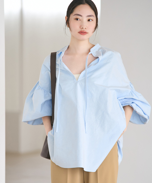 plage(プラージュ)の「《一部店舗・WEB限定追加》オックスボリュームブラウス(シャツ/ブラウス・レディース・ホワイト/スカイブルー/ブラック・FREE)」の20枚目の写真