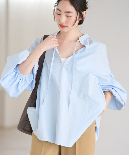 plage(プラージュ)の「《一部店舗・WEB限定追加》オックスボリュームブラウス(シャツ/ブラウス・レディース・ホワイト/スカイブルー/ブラック・FREE)」の21枚目の写真