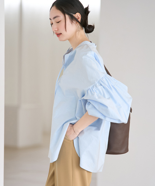 plage(プラージュ)の「《一部店舗・WEB限定追加》オックスボリュームブラウス(シャツ/ブラウス・レディース・ホワイト/スカイブルー/ブラック・FREE)」の22枚目の写真