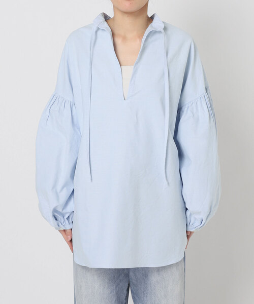 plage(プラージュ)の「《一部店舗・WEB限定追加》オックスボリュームブラウス(シャツ/ブラウス・レディース・ホワイト/スカイブルー/ブラック・FREE)」の4枚目の写真