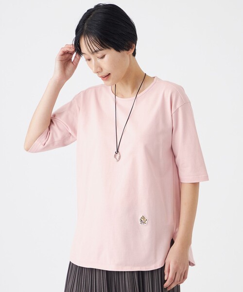 EVEX by KRIZIA(エヴェックスバイクリツィア)の「【ウォッシャブル】タイガーパッチコットンカットソー(Tシャツ/カットソー・レディース・ピンク系その他2/チャコールグレー/オフホワイト・42/40)」の3枚目の写真