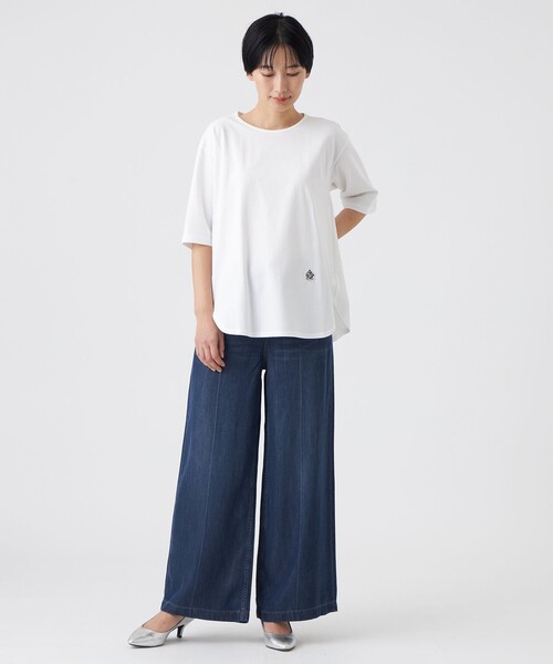 EVEX by KRIZIA(エヴェックスバイクリツィア)の「【ウォッシャブル】タイガーパッチコットンカットソー(Tシャツ/カットソー・レディース・ピンク系その他2/チャコールグレー/オフホワイト・42/40)」の4枚目の写真
