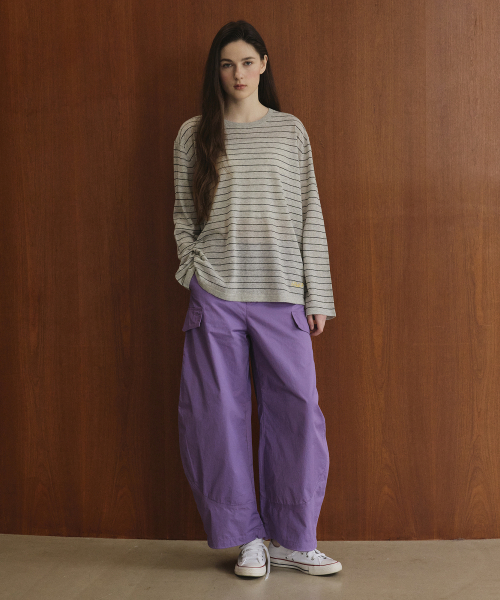 STUDIO&PARC(スタジオアンドパルク)の「Cargo Cutline Pants_Purple(スウェットパンツ・レディース・パープル・FREE)」の2枚目の写真