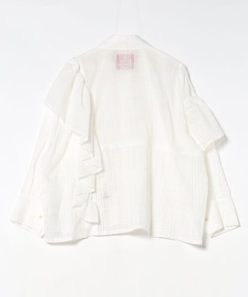 Vivienne Westwood(ヴィヴィアンウエストウッド)の「テクスチャーチェックブロッキングフリルL/Sシャツ(シャツ/ブラウス・レディース・キナリ/ブラック系その他・FREE)」の3枚目の写真
