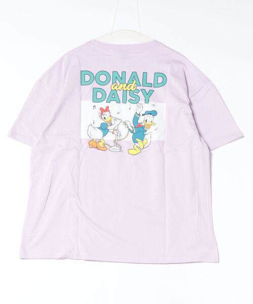 Disney（ディズニー）の「親子お揃い ディズニー バックキャラクターTシャツ 1489A（Tシャツ/カットソー・レディース・ロイヤルブルー/パープル/チェリーピンク/ライトイエロー/ライトブルー・ユニセックスS/ユニセックスM/ユニセックスL/ユニセックスXL）」の6枚目の写真