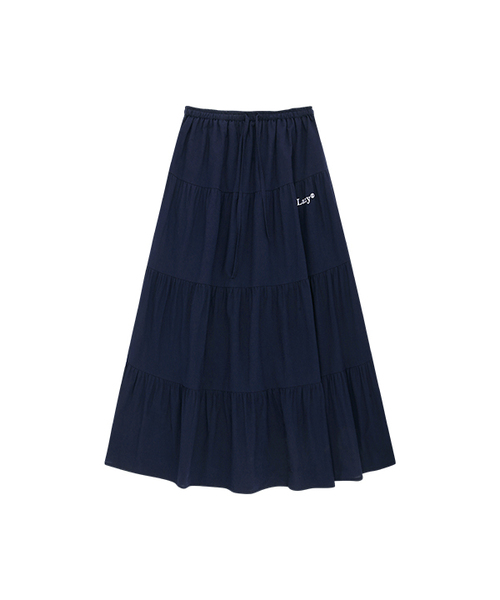 LAZYZ(レイジジ)の「Lazy Cancan Shirring Skirt (4color)(スカート・レディース・ネイビー/スカイブルー/ホワイト/ブラック・FREE)」の1枚目の写真