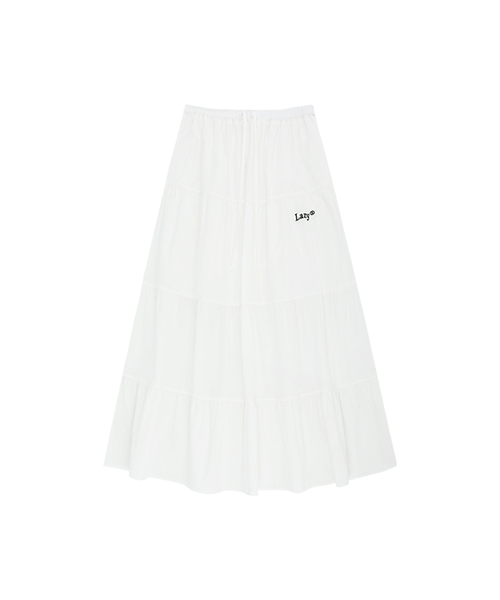 LAZYZ(レイジジ)の「Lazy Cancan Shirring Skirt (4color)(スカート・レディース・ネイビー/スカイブルー/ホワイト/ブラック・FREE)」の2枚目の写真