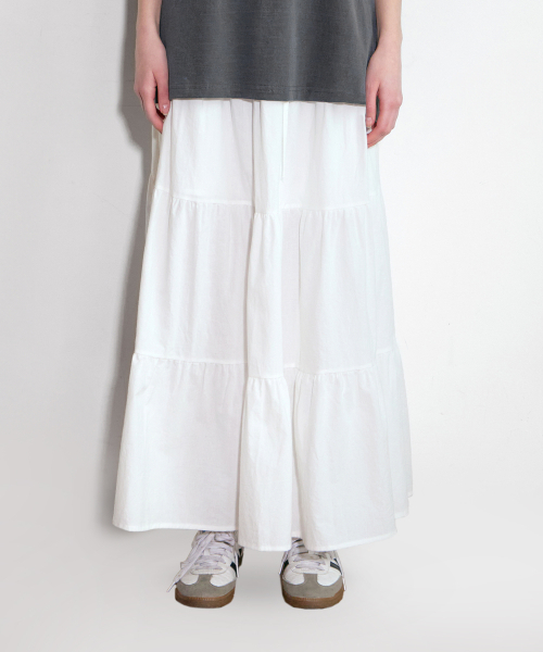 LAZYZ(レイジジ)の「Lazy Cancan Shirring Skirt (4color)(スカート・レディース・ネイビー/スカイブルー/ホワイト/ブラック・FREE)」の14枚目の写真