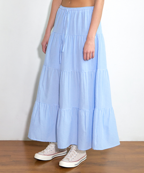 LAZYZ(レイジジ)の「Lazy Cancan Shirring Skirt (4color)(スカート・レディース・ネイビー/スカイブルー/ホワイト/ブラック・FREE)」の11枚目の写真