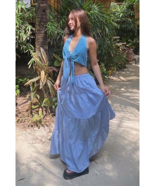 LAZYZ(レイジジ)の「Lazy Cancan Shirring Skirt (4color)(スカート・レディース・ネイビー/スカイブルー/ホワイト/ブラック・FREE)」の21枚目の写真