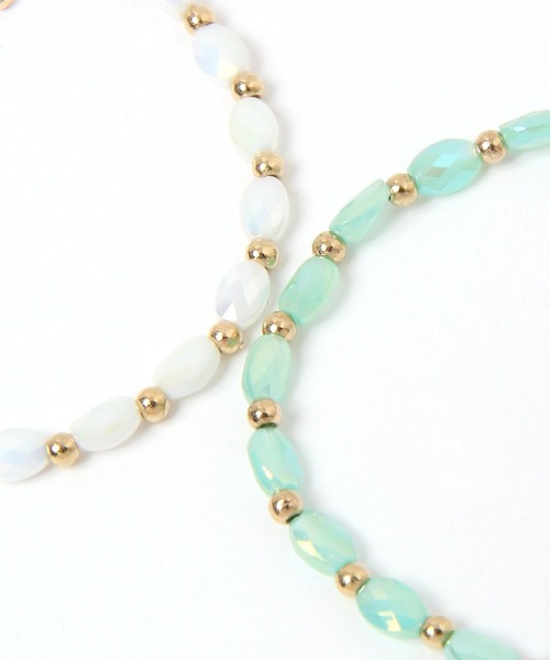niko and...(ニコアンド)の「バイカラービーズブレスレット(ブレスレット・レディース・グリーン/ホワイト/ブラック・0)」の6枚目の写真