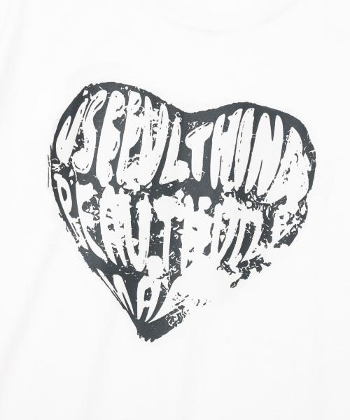 KNITTED(ニッティド)の「ヴィンテージハートTシャツ WHITE-CHARCOAL(Tシャツ/カットソー・レディース・その他・LARGE/MEDIUM/X-LARGE)」の4枚目の写真