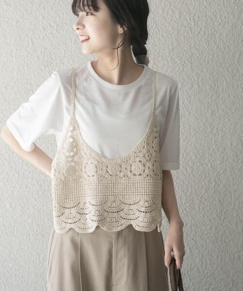 ITEMS URBANRESEARCH(アイテムズ アーバンリサーチ)の「ニットビスチェTシャツセット(Tシャツ/カットソー・レディース・ブラック/ライトベージュ/グレー・FREE)」の3枚目の写真