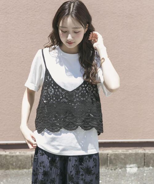 ITEMS URBANRESEARCH(アイテムズ アーバンリサーチ)の「ニットビスチェTシャツセット(Tシャツ/カットソー・レディース・ブラック/ライトベージュ/グレー・FREE)」の22枚目の写真