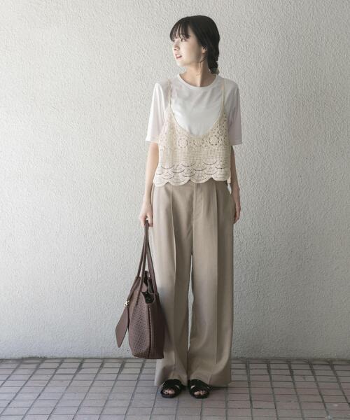 ITEMS URBANRESEARCH(アイテムズ アーバンリサーチ)の「ニットビスチェTシャツセット(Tシャツ/カットソー・レディース・ブラック/ライトベージュ/グレー・FREE)」の9枚目の写真