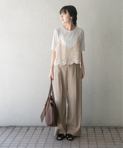 ITEMS URBANRESEARCH（アイテムズ アーバンリサーチ）の「ニットビスチェTシャツセット（Tシャツ/カットソー・レディース・ブラック/ライトベージュ/グレー・FREE）」の13枚目の写真