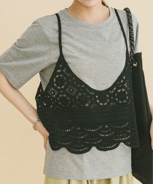 ITEMS URBANRESEARCH（アイテムズ アーバンリサーチ）の「ニットビスチェTシャツセット（Tシャツ/カットソー・レディース・ブラック/ライトベージュ/グレー・FREE）」の18枚目の写真