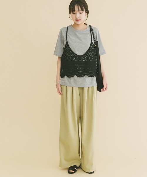 ITEMS URBANRESEARCH（アイテムズ アーバンリサーチ）の「ニットビスチェTシャツセット（Tシャツ/カットソー・レディース・ブラック/ライトベージュ/グレー・FREE）」の21枚目の写真