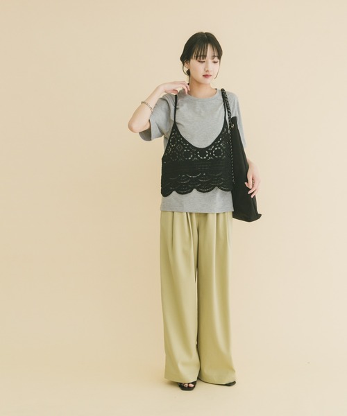 ITEMS URBANRESEARCH（アイテムズ アーバンリサーチ）の「ニットビスチェTシャツセット（Tシャツ/カットソー・レディース・ブラック/ライトベージュ/グレー・FREE）」の22枚目の写真