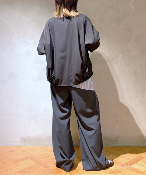 Kaptain Sunshine(キャプテン サンシャイン)の「KAPTAIN SUNSHINE キャプテンサンシャイン Wool Poplin Zip ブルゾン KS26SJK09(その他アウター・レディース・ブラック・FREE)」の3枚目の写真