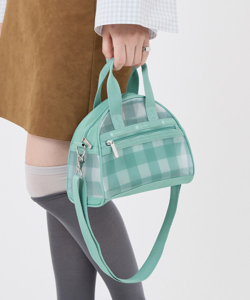 LeSportsac(レスポートサック)の「SHEER ROUND SM SATCHEL グリーンフィールドギンガムシアー(ショルダーバッグ・レディース・グリーン・FREE)」の2枚目の写真