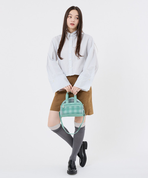 LeSportsac(レスポートサック)の「SHEER ROUND SM SATCHEL グリーンフィールドギンガムシアー(ショルダーバッグ・レディース・グリーン・FREE)」の3枚目の写真